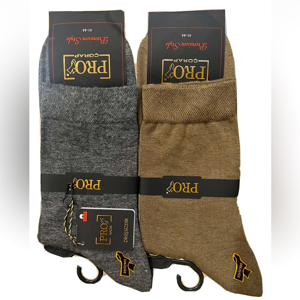 Pro Men’s 2-Pair Premium High Quality Cotton ￼Classic Dress Socks Size 41-44